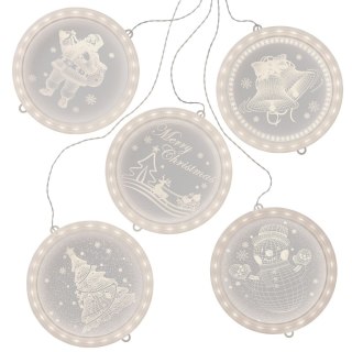 Dekoracja świąteczna CHRISTMAS MOOD  transparentny do wewnątrz ameliahome - LEDPL/AH/CHRISTMASMOOD/ROUND/SET/5PCS
