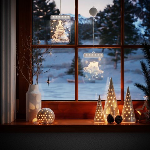 Dekoracja świąteczna JINGLEBELLS  transparentny do wewnątrz ameliahome - LEDPL/AH/JINGLEBELLS/RECT/1PC