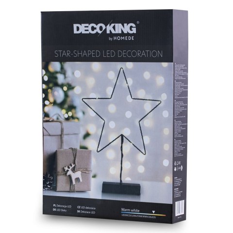 Dekoracja świąteczna LUNA styl industrialny do wewnątrz decoking - LEDDECO/LUNA/STAR/WWH/20LEDS