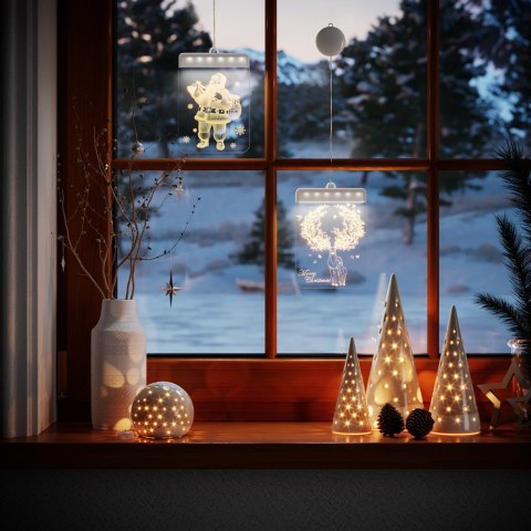 Dekoracja świąteczna SANTA CLAUS  transparentny do wewnątrz ameliahome - LEDPL/AH/SANTACLAUS/RECT/1PC