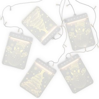 Dekoracja świąteczna WINTERY  transparentny do wewnątrz ameliahome - LEDPL/AH/WINTERY/RECT/SET/5PCS