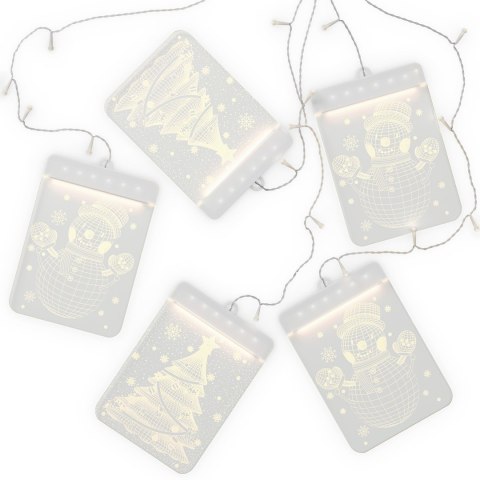 Dekoracja świąteczna WINTERY  transparentny do wewnątrz ameliahome - LEDPL/AH/WINTERY/RECT/SET/5PCS