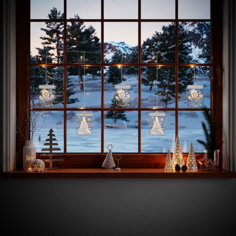 Dekoracja świąteczna WINTERY  transparentny do wewnątrz ameliahome - LEDPL/AH/WINTERY/RECT/SET/5PCS
