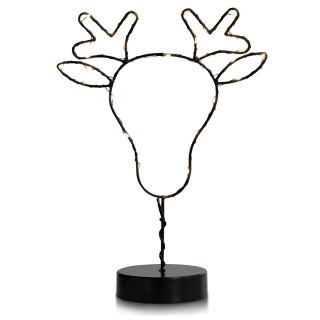 Dekoracja świąteczna  czarny styl industrialny do wewnątrz decoking - LEDDECO/LUNA/REINDEER/WWH/30LEDS