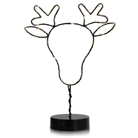 Dekoracja świąteczna  czarny styl industrialny do wewnątrz decoking - LEDDECO/LUNA/REINDEER/WWH/30LEDS