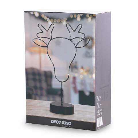 Dekoracja świąteczna  czarny styl industrialny do wewnątrz decoking - LEDDECO/LUNA/REINDEER/WWH/30LEDS