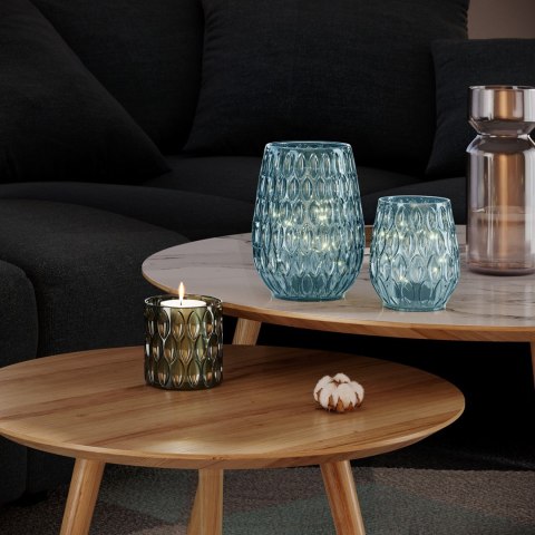 Dekoracja świetlna MADRID  błękitny styl klasyczny do wewnątrz ameliahome - LEDDECO/AH/MADRID/BABYBLUE/11X13
