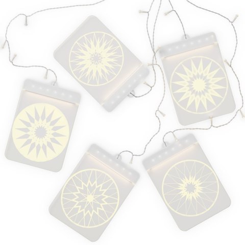 Dekoracja świetlna MANDALA  transparentny styl klasyczny do wewnątrz ameliahome - LEDPL/AH/MANDALA/RECT/SET/5PCS