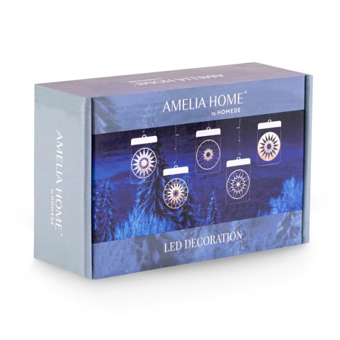 Dekoracja świetlna MANDALA  transparentny styl klasyczny do wewnątrz ameliahome - LEDPL/AH/MANDALA/RECT/SET/5PCS
