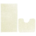 Mata łazienkowa BATI  biały motyw nowoczesny 50x80+40x50 ameliahome - BATHMAT/AH/BATI/SET/WHITE/50X80+40X50