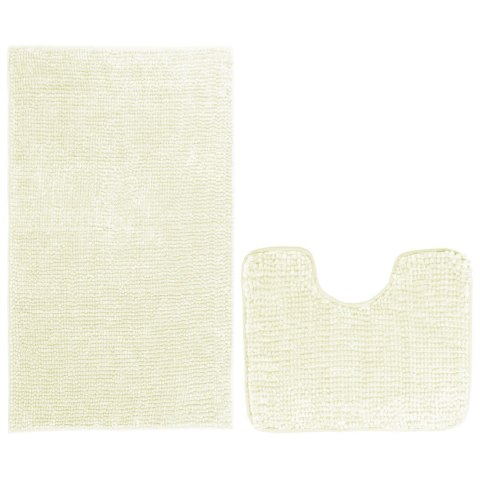 Mata łazienkowa BATI  biały motyw nowoczesny 50x80+40x50 ameliahome - BATHMAT/AH/BATI/SET/WHITE/50X80+40X50