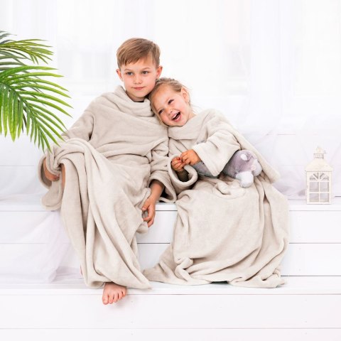 Koc Lazykids Kremowy Gładki Klasyczny 90x105