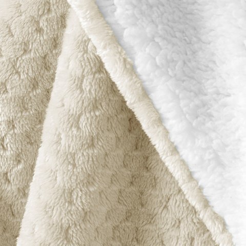 Koc Shleepy Beżowy Tłoczony żakardowo Nowoczesny 220x240 AmeliaHome - BLA/AH/SHLEEPY/BEIGE/220X240