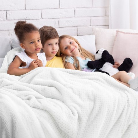 Koc Shleepy Biały Tłoczony żakardowo Nowoczesny 130x180