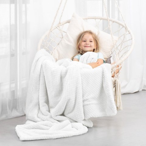 Koc Shleepy Biały Tłoczony żakardowo Nowoczesny 130x180