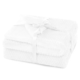 Koc Shleepy Biały Tłoczony żakardowo Nowoczesny 170x210 AmeliaHome - BLA/AH/SHLEEPY/WHITE/170X210