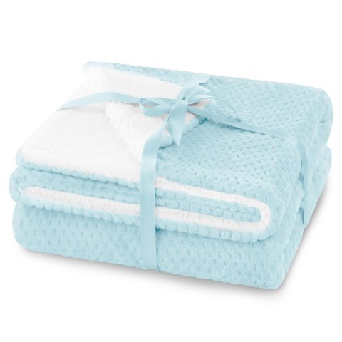 Koc Shleepy Błękitny Tłoczony żakardowo Nowoczesny 170x210 AmeliaHome - BLA/AH/SHLEEPY/BABYBLUE/170X210