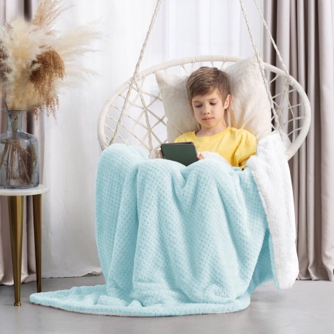 Koc Shleepy Błękitny Tłoczony żakardowo Nowoczesny 70x150