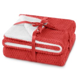 Koc Shleepy Czerwony Tłoczony żakardowo Nowoczesny 170x210 AmeliaHome - BLA/AH/SHLEEPY/RED/170X210