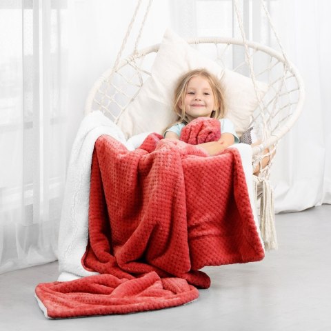 Koc Shleepy Czerwony Tłoczony żakardowo Nowoczesny 220x240 AmeliaHome - BLA/AH/SHLEEPY/RED/220X240