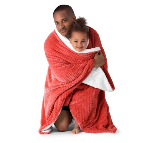Koc Shleepy Czerwony Tłoczony żakardowo Nowoczesny 220x240 AmeliaHome - BLA/AH/SHLEEPY/RED/220X240