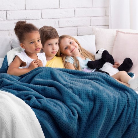 Koc Shleepy Indygo Tłoczony żakardowo Nowoczesny 220x240 AmeliaHome - BLA/AH/SHLEEPY/INDIGO/220X240