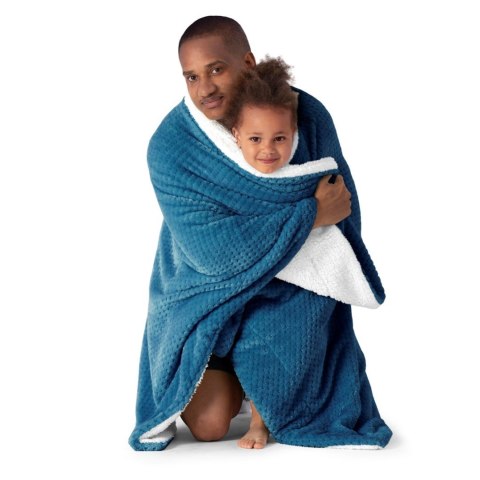 Koc Shleepy Indygo Tłoczony żakardowo Nowoczesny 220x240 AmeliaHome - BLA/AH/SHLEEPY/INDIGO/220X240