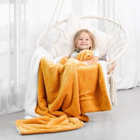 Koc Shleepy Pomarańczowy Tłoczony żakardowo Nowoczesny 170x210 AmeliaHome - BLA/AH/SHLEEPY/ORANGE/170X210