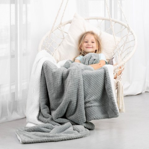 Koc Shleepy Szary Tłoczony żakardowo Nowoczesny 220x240 AmeliaHome - BLA/AH/SHLEEPY/STEEL/220X240