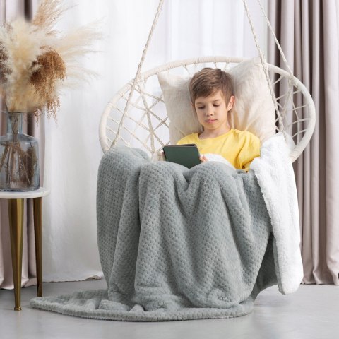 Koc Shleepy Szary Tłoczony żakardowo Nowoczesny 220x240 AmeliaHome - BLA/AH/SHLEEPY/STEEL/220X240