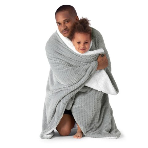 Koc Shleepy Szary Tłoczony żakardowo Nowoczesny 220x240 AmeliaHome - BLA/AH/SHLEEPY/STEEL/220X240