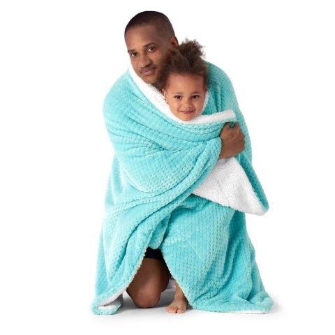 Koc Shleepy Turkusowy Tłoczony żakardowo Nowoczesny 170x210 AmeliaHome - BLA/AH/SHLEEPY/TURQUOISE/170X210