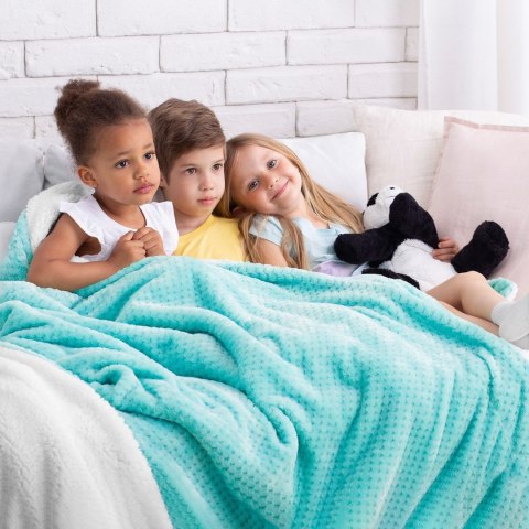 Koc Shleepy Turkusowy Tłoczony żakardowo Nowoczesny 70x150 AmeliaHome - BLA/AH/SHLEEPY/TURQUOISE/70X150