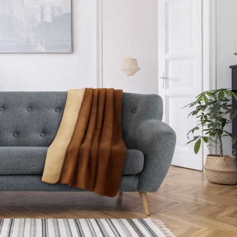 Koc Virkkuu Cappuccino Gładki Klasyczny 150x200 AmeliaHome - BLA/AH/VIRKKUU/CAR+BEI/CAR/150X200