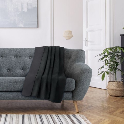 Koc Virkkuu Czarny Gładki Klasyczny 150x200 AmeliaHome - BLA/AH/VIRKKUU/BLA+CHA/BLA/150X200
