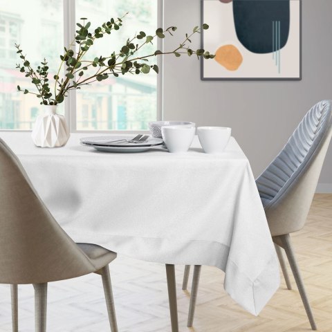 Obrus Empire Biały Gładki Klasyczny 140x500 AmeliaHome - TCLOTH/AH/EMPIRE/BRD/WHITE/140X500