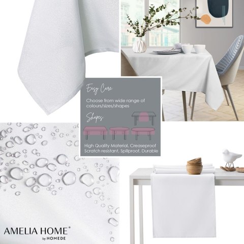 Obrus Empire Biały Gładki Klasyczny 150x550 AmeliaHome - TCLOTH/AH/EMPIRE/HMD/WHITE/150X550