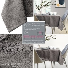 Obrus Gaia Brązowy Tłoczony Roślinny 100x100 AmeliaHome - TCLOTH/AH/GAIA/BRD/COCOA/100x100