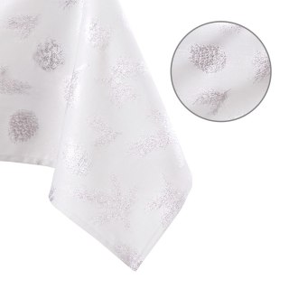 Obrus Biały Drukowany Świąteczny 140x280 AmeliaHome - TCLOTH/AH/MAGICNIGHT/HMD/SILVER/140X280