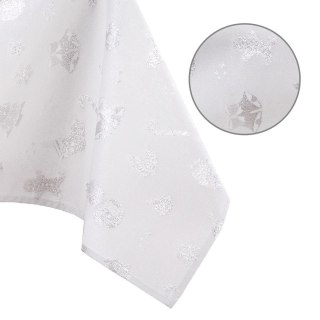 Obrus CHRISTMAS STORY kolor biały drukowany motyw świąteczny 40x140 prostokąt ameliahome - TCLOTH/AH/CHRISTMASSTORY/HMD/SILVER/4