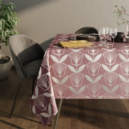 Obrus FLORIS kolor różowy motyw roślinny 140x250 prostokąt ameliahome - TCLOTH/AH/OXFORD/FLORIS/ROSE/140x250