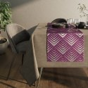 Obrus PIRAMIDES kolor fioletowy drukowany motyw geometryczny 140x200 prostokąt ameliahome - TCLOTH/AH/OXFORD/PIRAMIDES/PLUM/140x