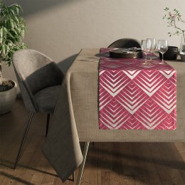 Obrus PIRAMIDES kolor różowy drukowany motyw geometryczny 140x220 prostokąt ameliahome - TCLOTH/AH/OXFORD/PIRAMIDES/ROSE/140x220