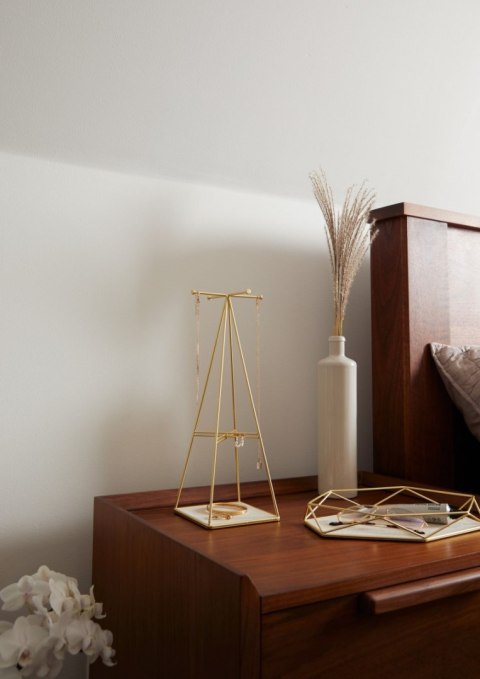 Organizer na biżuterię, kosmetyki PRISMA umbra - STAND/PRISMA/JEWELRY/BRASS