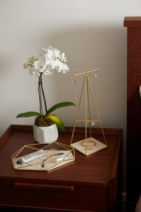 Organizer na biżuterię, kosmetyki PRISMA umbra - STAND/PRISMA/JEWELRY/BRASS