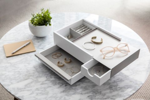 Organizer na biżuterię, kosmetyki STOWIT umbra - BOX/STOWIT/JEWELRY/WHITE/NICKEL