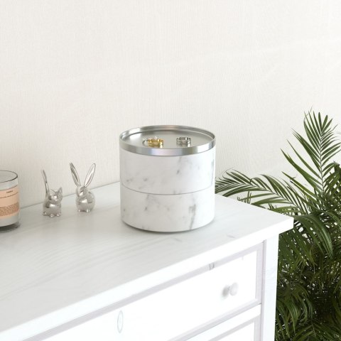 Organizer na biżuterię, kosmetyki TESORA umbra - BOX/TESORA/JEWELRY/WHITE/NICKEL