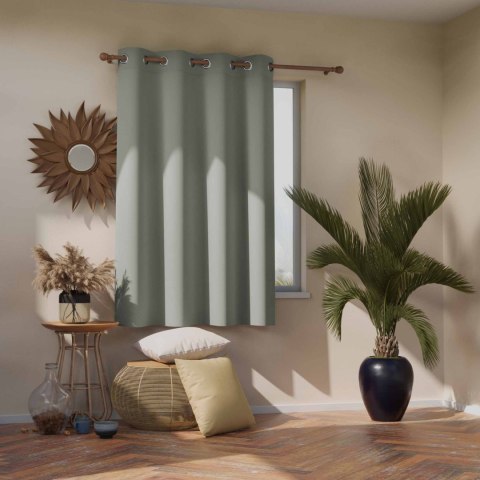 Zasłona BLACKOUT kolor szary przelotki srebrne 140x245 ameliahome - CURT/AH/BLACKOUT/EYELETS/SILVER/140X