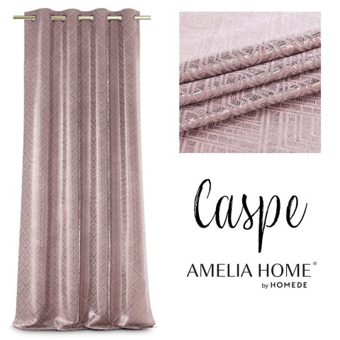 Zasłona CASPE kolor różowy   przelotki srebrne   140x250 AmeliaHome - CURT/AH/BLACKOUT/C