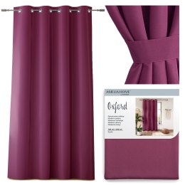 Zasłona OXFORD kolor fioletowy  przelotki srebrne oxford 140x250 AmeliaHome - CURT/AH/OXFORD/EYELETS/PLUM/140X250